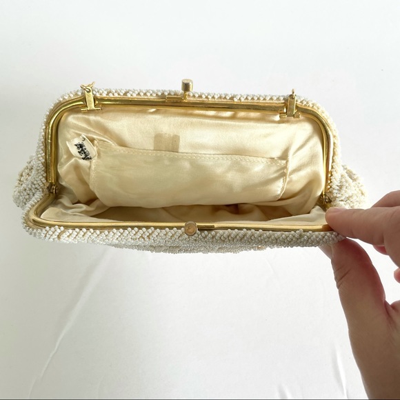 Vintage Handmade Beaded Kiss Lock Evening Hand Bag - Picture 10 of 15